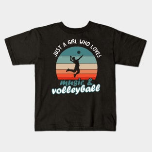 Girls sport volleyball music women team hobby Kids T-Shirt